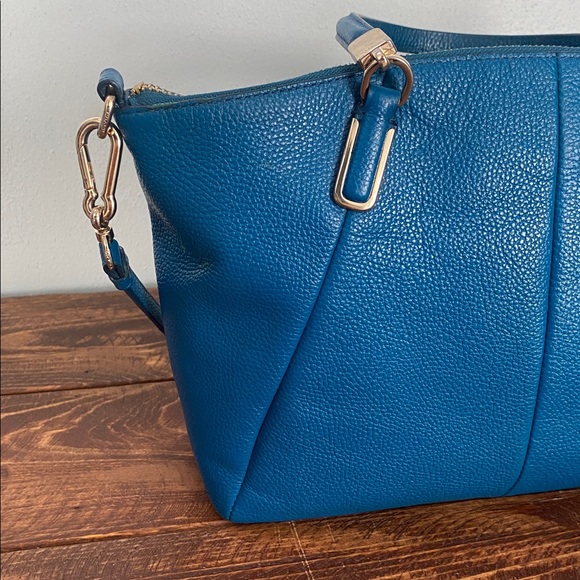 Coach Blue Leather Satchel Bag - Picture 7 of 16
